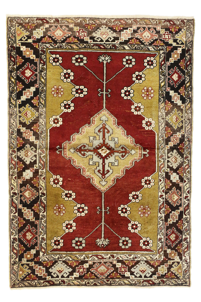 4 x 5 Vintage Turkish Oushak Rug 73835