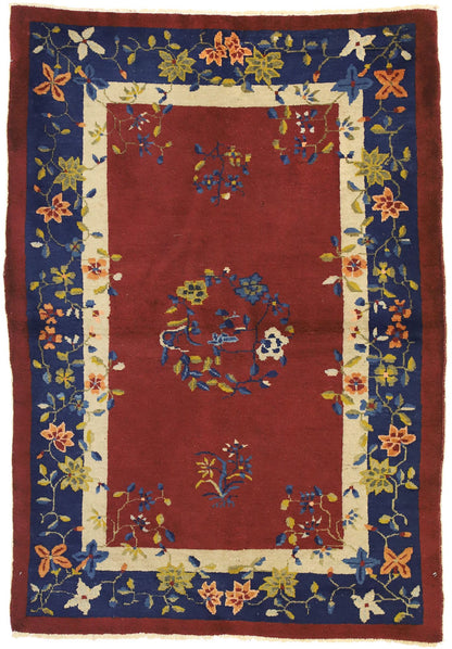 4 x 6 Antique Chinese Art Deco Rug 72233