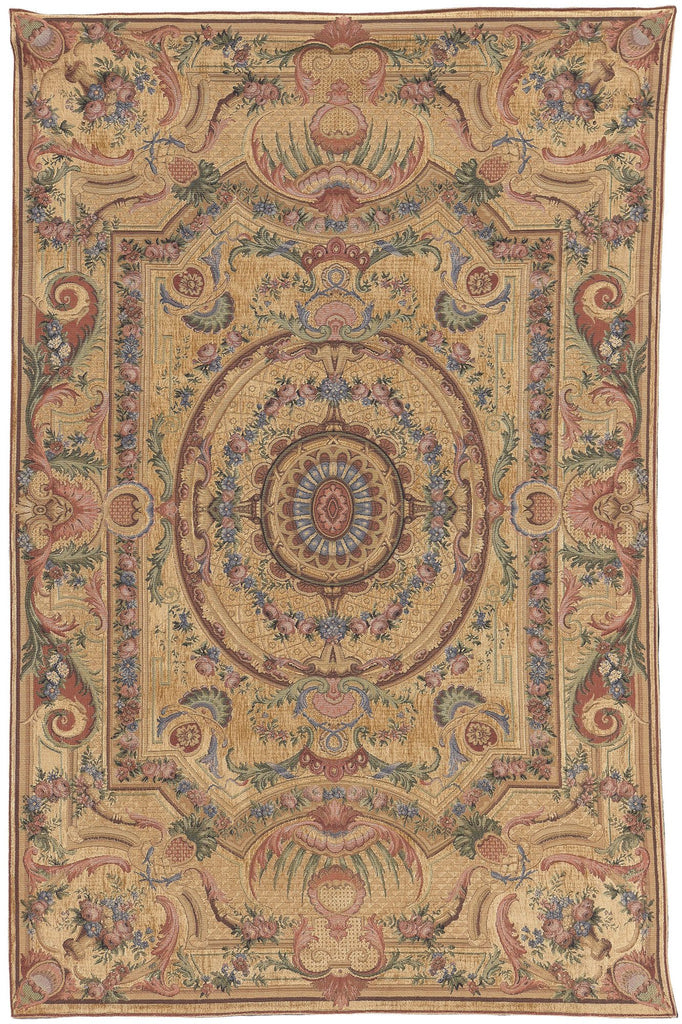 4 x 6 Vintage Aubusson Beljen Mills Tapestry 78682