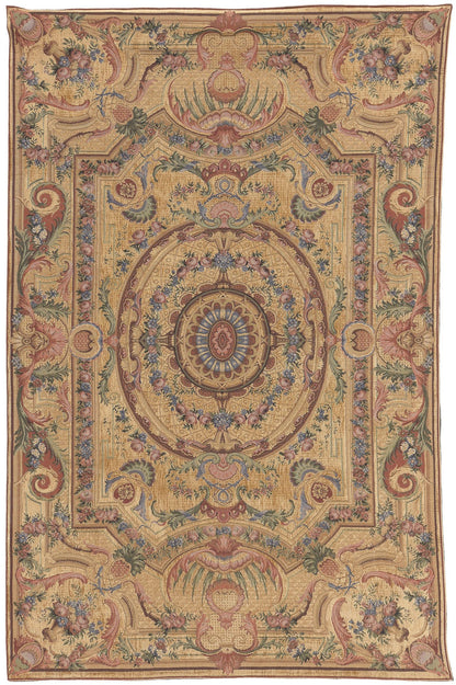 4 x 6 Vintage Aubusson Beljen Mills Tapestry 78682