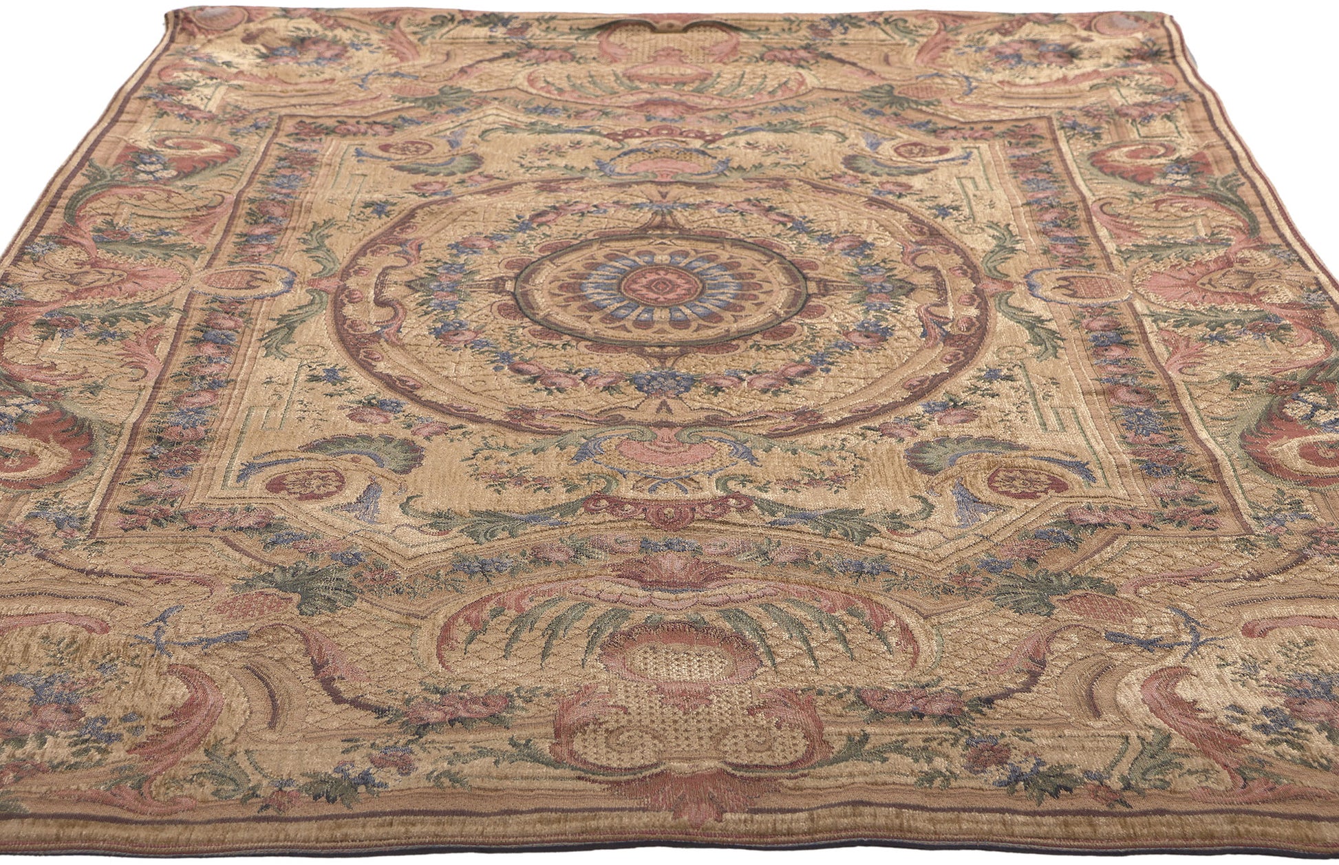 4 x 6 Vintage Aubusson Beljen Mills Tapestry 78682
