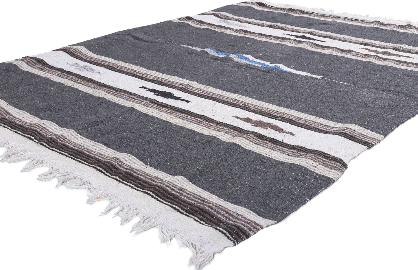 4 x 6 Vintage Mexican Serape Kilim Rug 78551