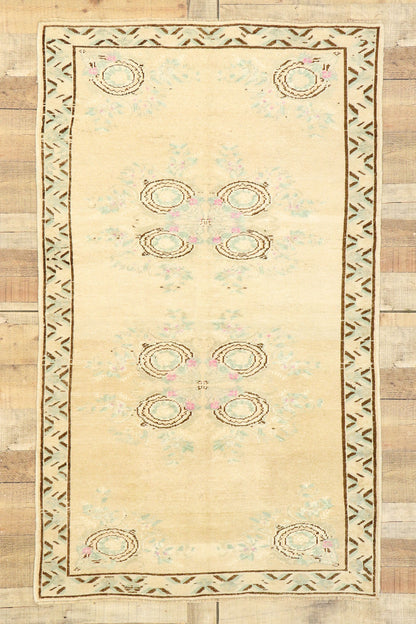 4 x 6 Vintage Turkish Oushak Rug 52984
