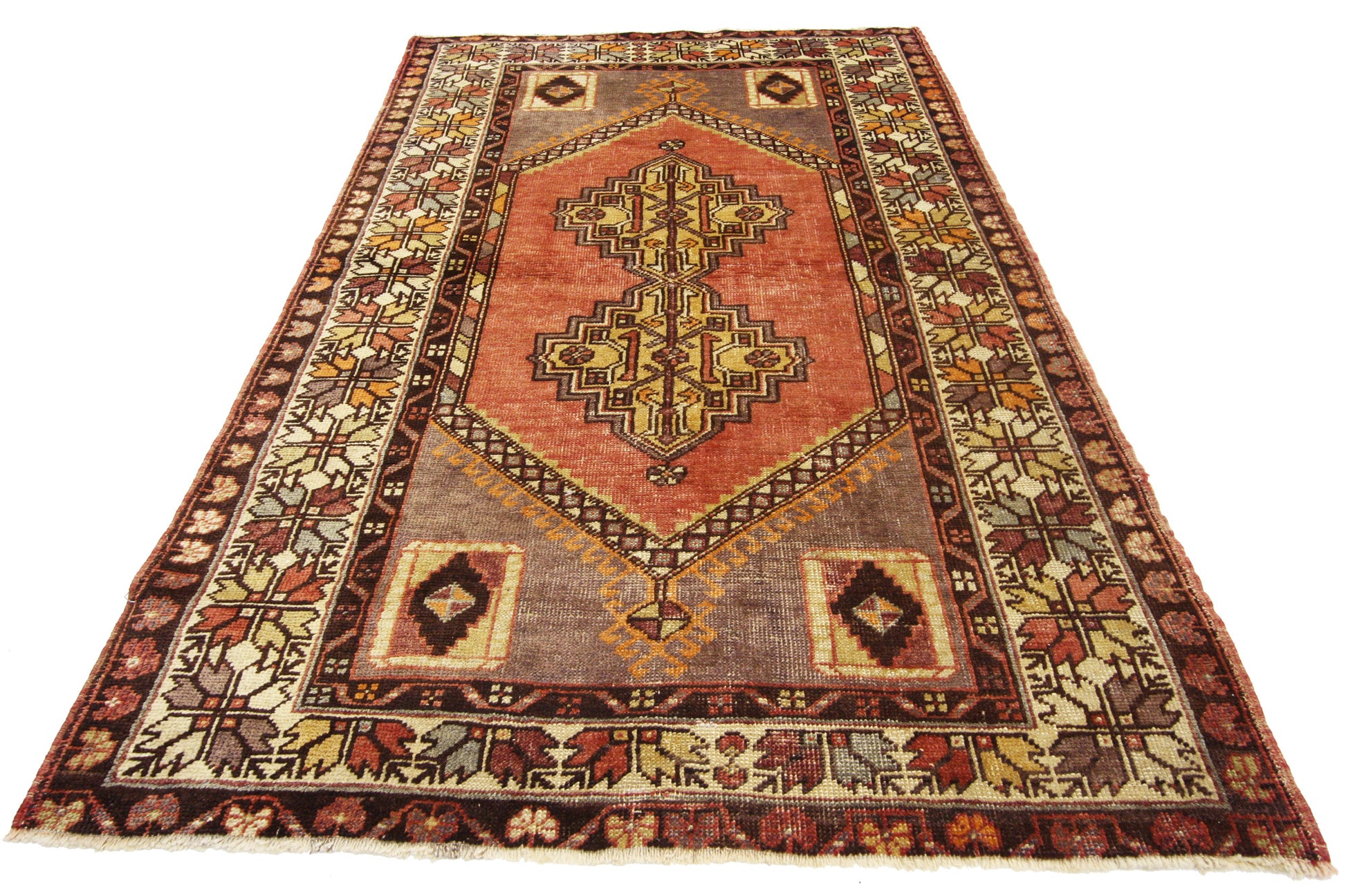4 x 6 Vintage Turkish Oushak Rug 50155