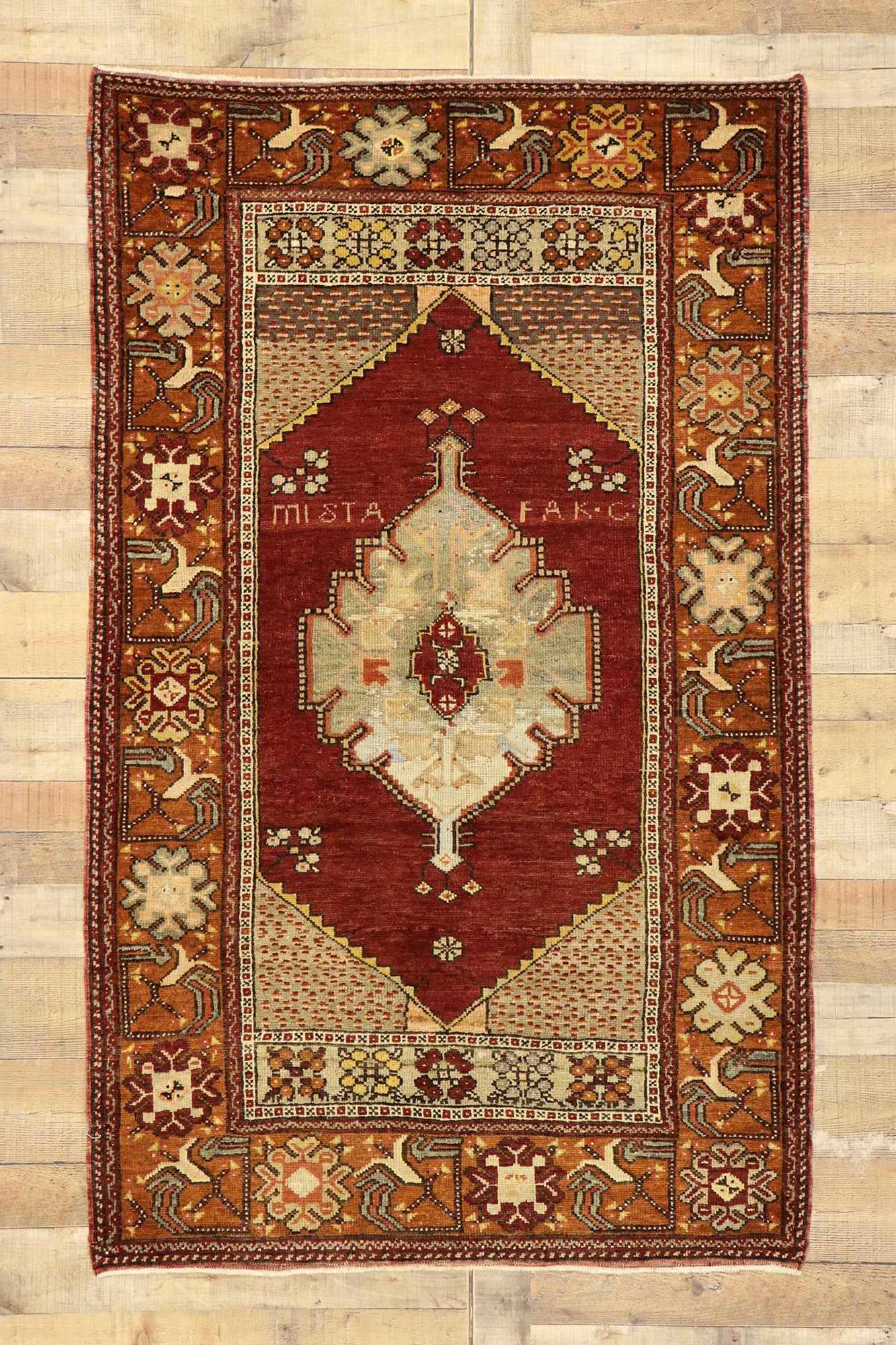 4 x 6 Vintage Turkish Oushak Rug 73844
