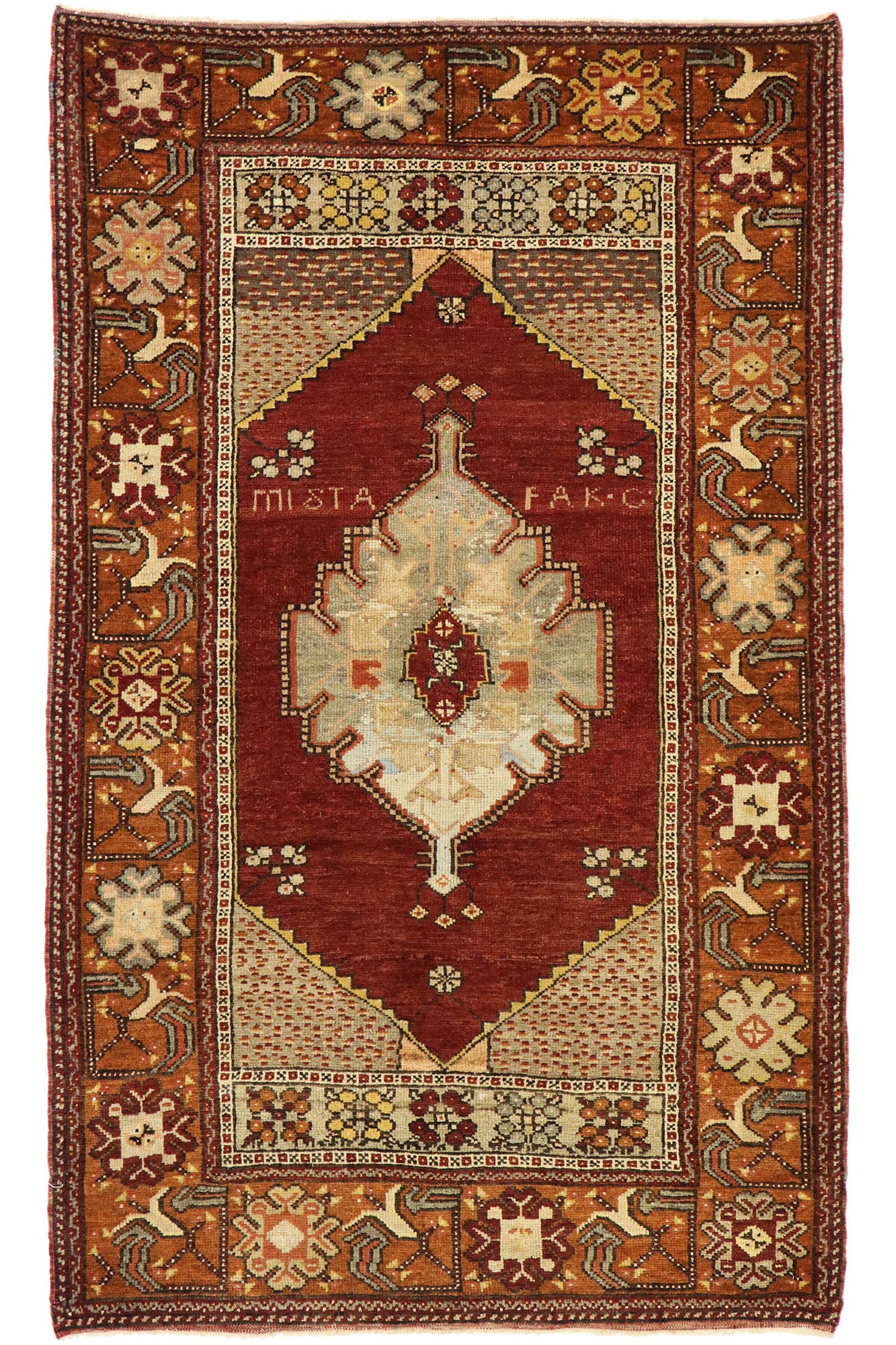 4 x 6 Vintage Turkish Oushak Rug 73844