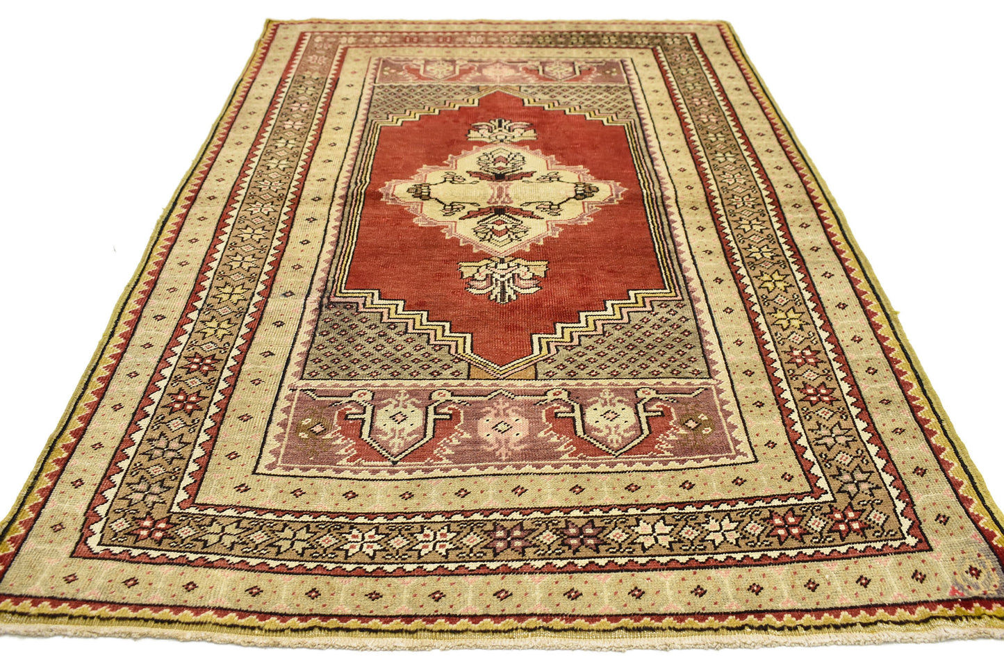 4 x 6 Vintage Turkish Oushak Rug 73845