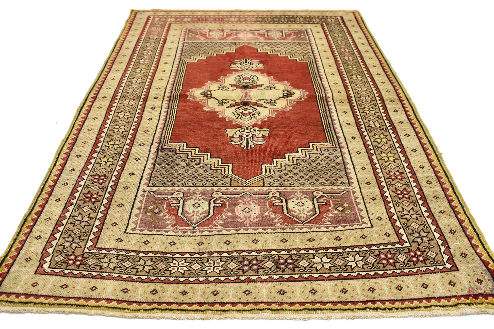 4 x 6 Vintage Turkish Oushak Rug 73845