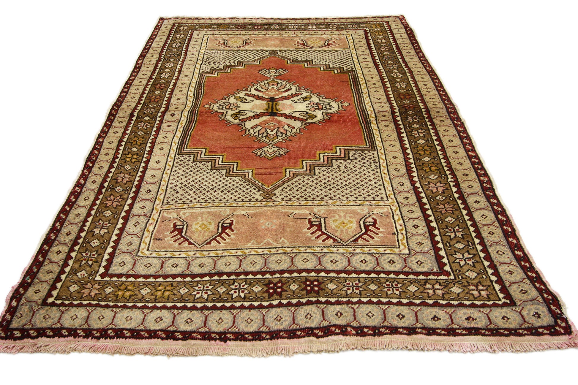 4 x 6 Vintage Turkish Oushak Rug 73847