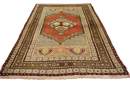 4 x 6 Vintage Turkish Oushak Rug 73847
