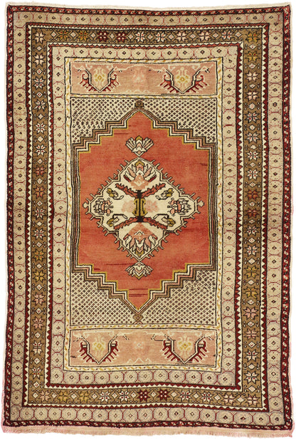 4 x 6 Vintage Turkish Oushak Rug 73847