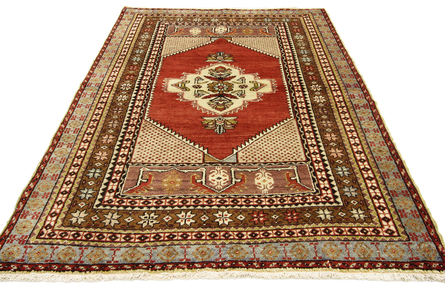 4 x 6 Vintage Turkish Oushak Rug 73848