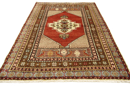 4 x 6 Vintage Turkish Oushak Rug 73848