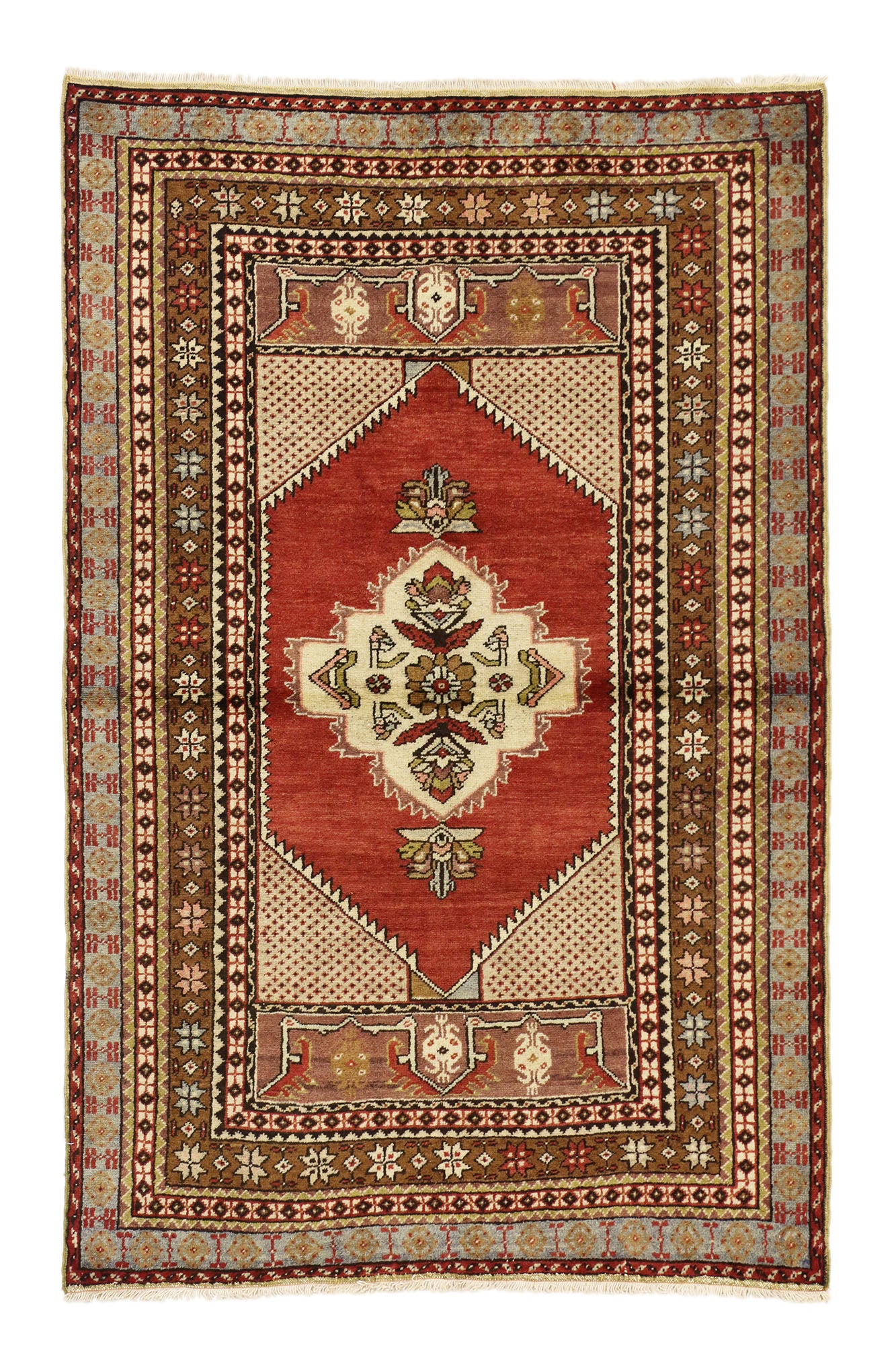 4 x 6 Vintage Turkish Oushak Rug 73848