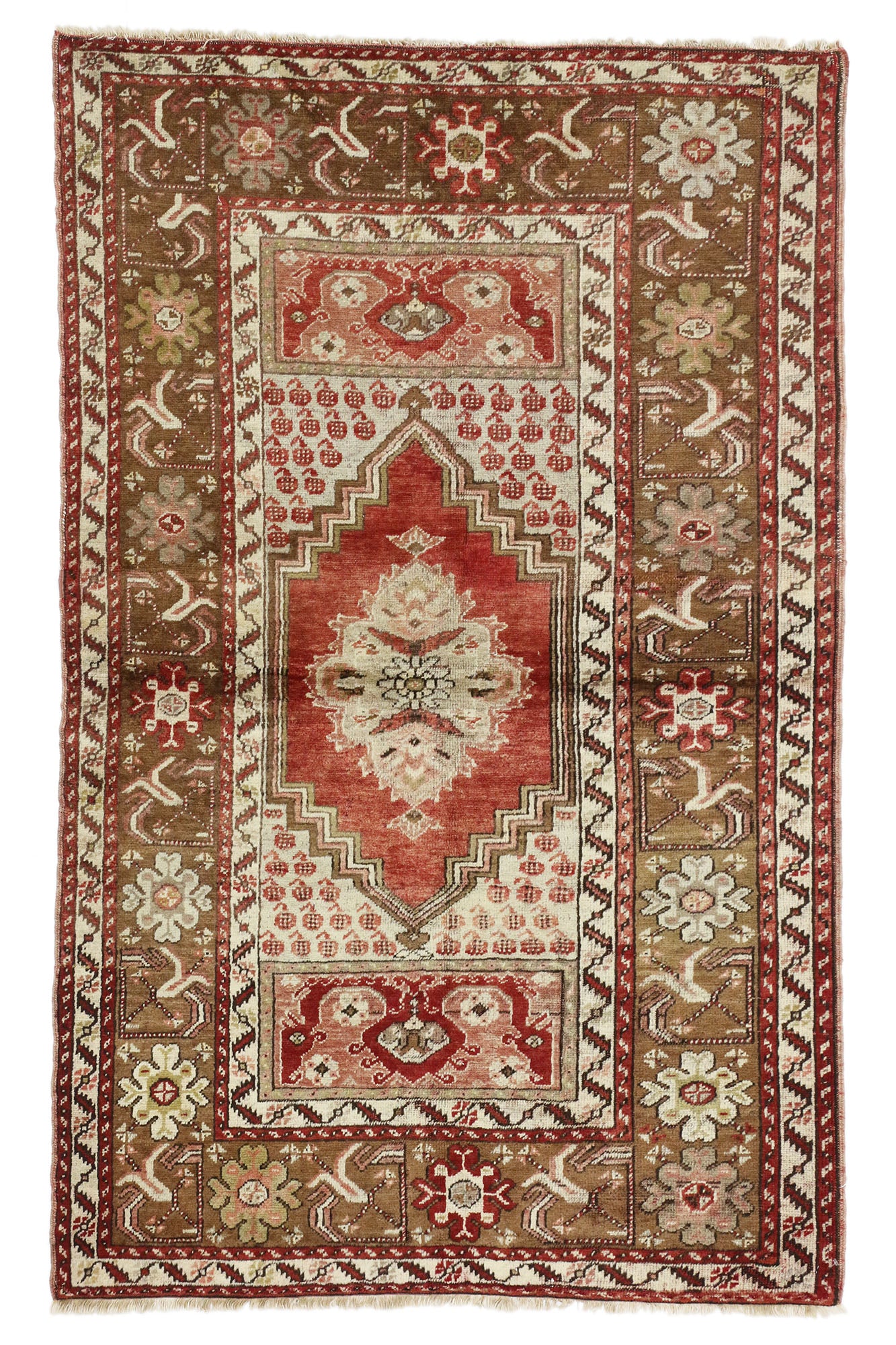 4 x 6 Vintage Turkish Oushak Rug 73849