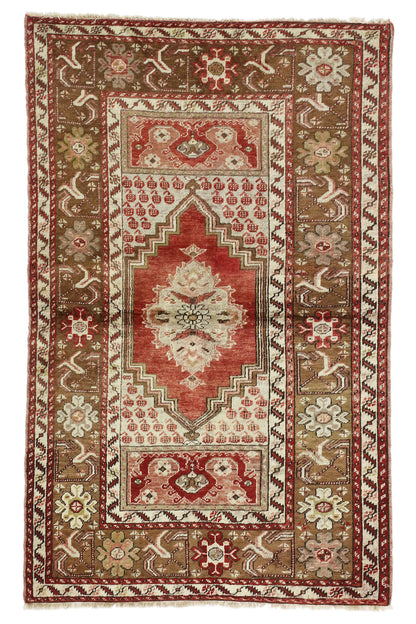 4 x 6 Vintage Turkish Oushak Rug 73849