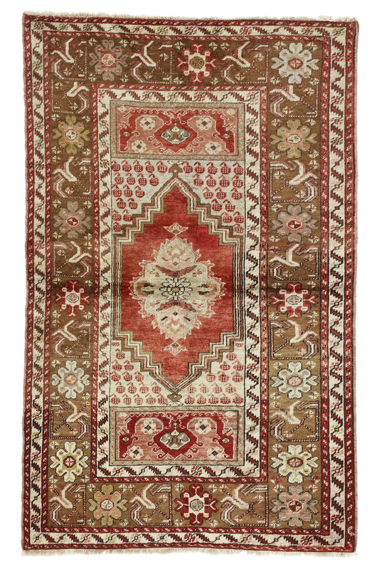 4 x 6 Vintage Turkish Oushak Rug 73849