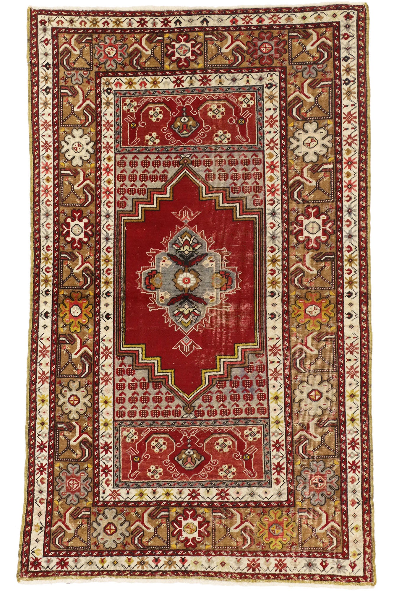 4 x 6 Vintage Turkish Oushak Rug 73869