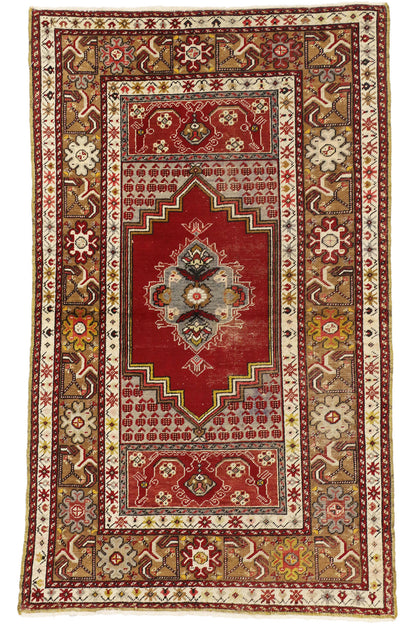 4 x 6 Vintage Turkish Oushak Rug 73869