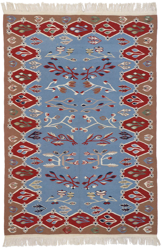 4 x 6 Vintage Oltenian Romanian Kilim Rug 78048