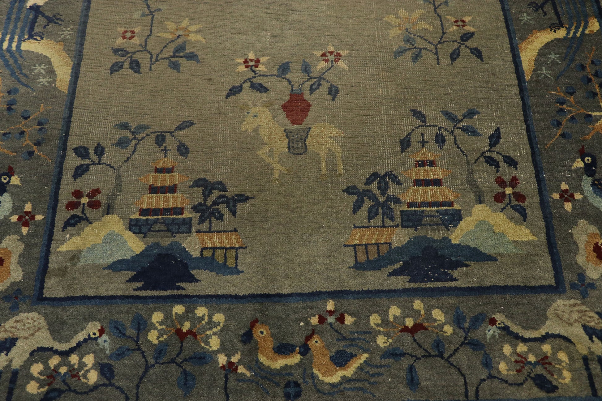 4 x 7 Antique Chinese Art Deco Pictorial Rug 77557