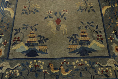 4 x 7 Antique Chinese Art Deco Pictorial Rug 77557
