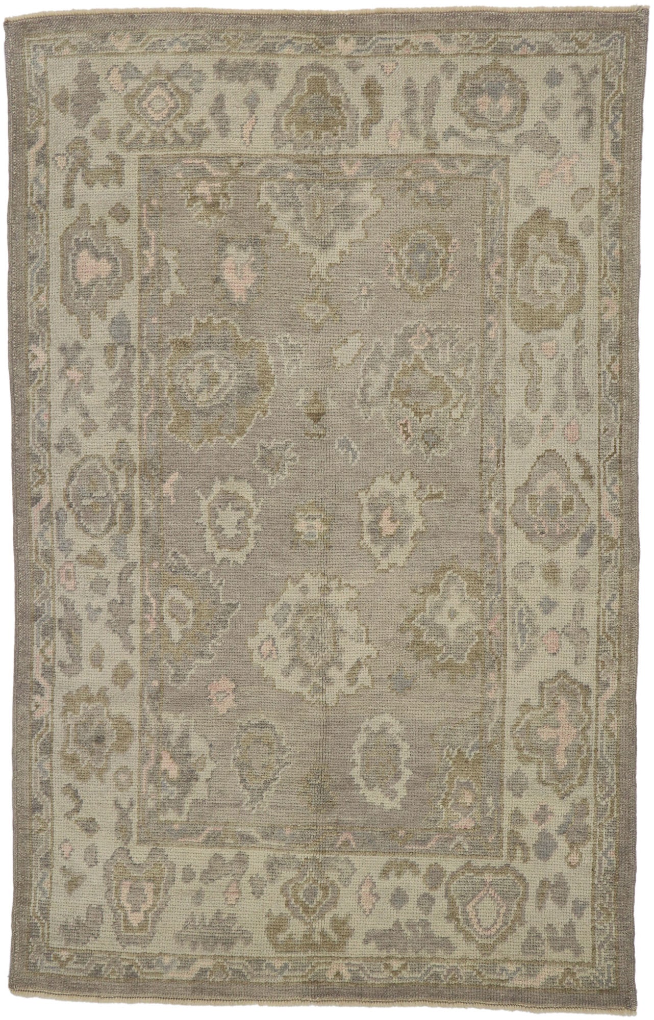 4 x 7 Earth-Tone Turkish Oushak Rug 53597
