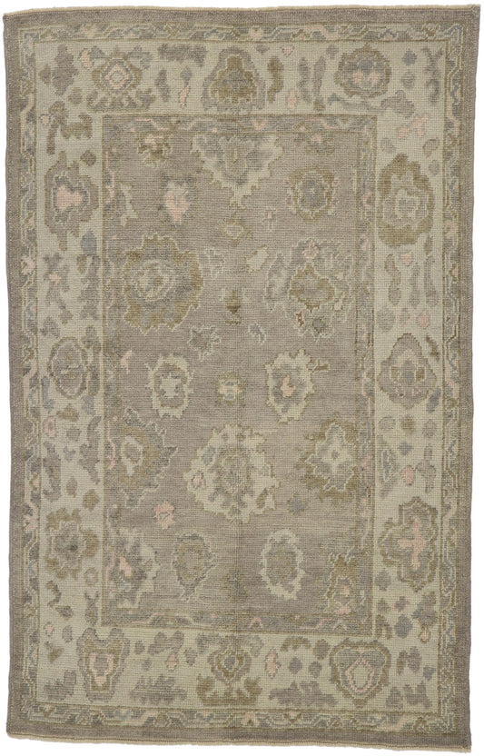 4 x 7 Earth-Tone Turkish Oushak Rug 53597