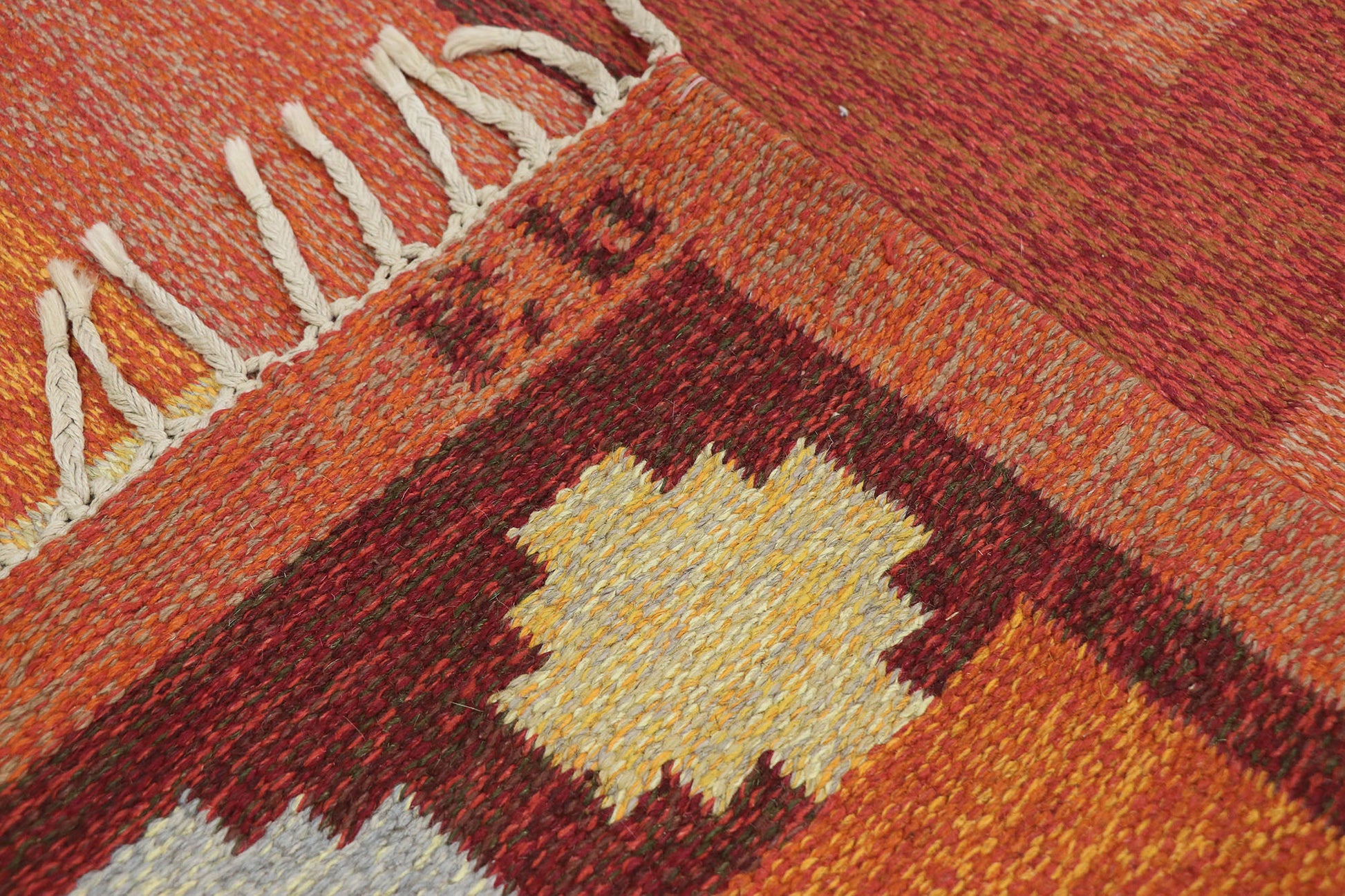 4 x 7 Kerstin Persson Vintage Swedish Rollakan Rug 74942