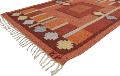 4 x 7 Kerstin Persson Vintage Swedish Rollakan Rug 74942