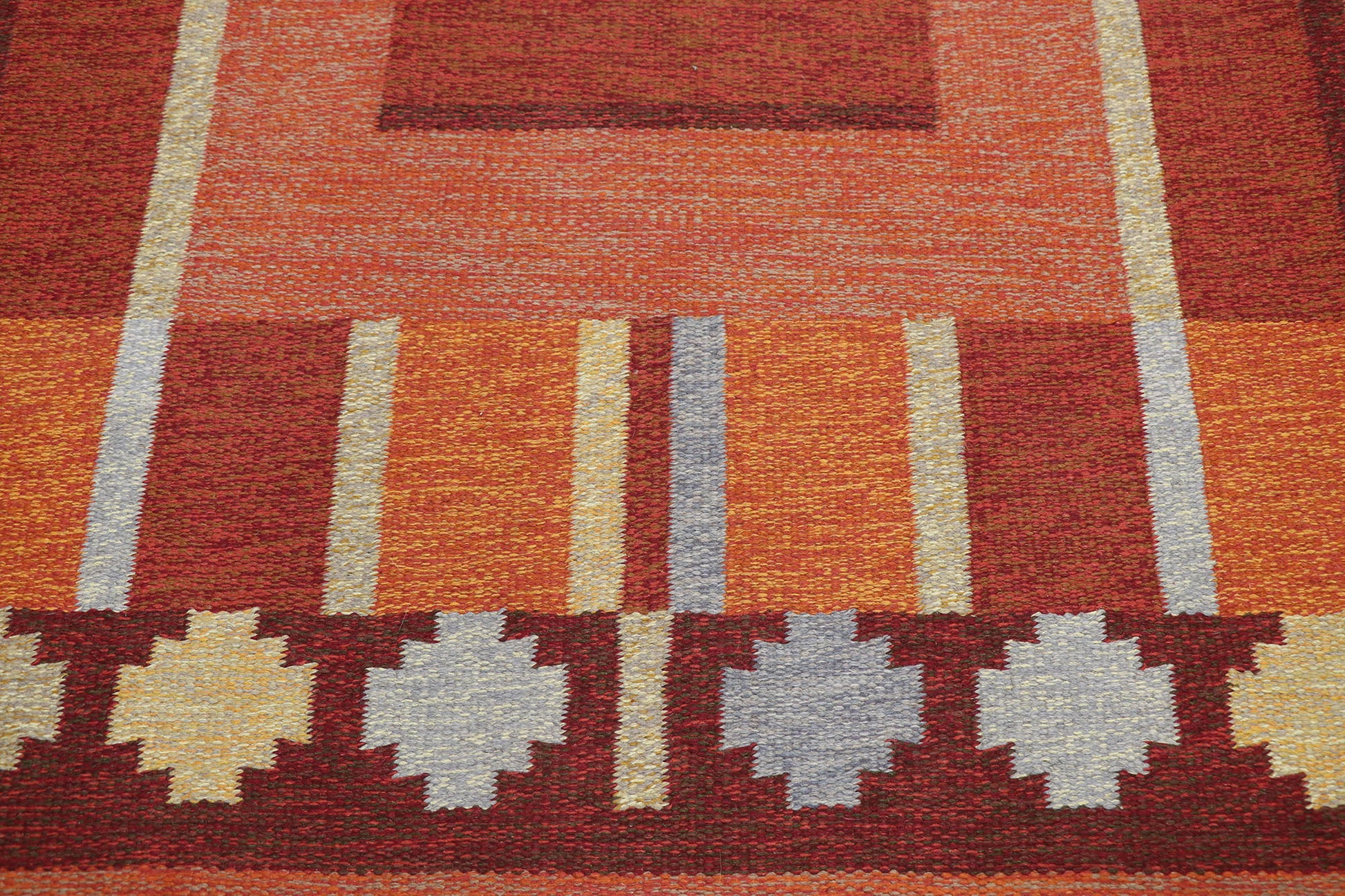 4 x 7 Kerstin Persson Vintage Swedish Rollakan Rug 74942