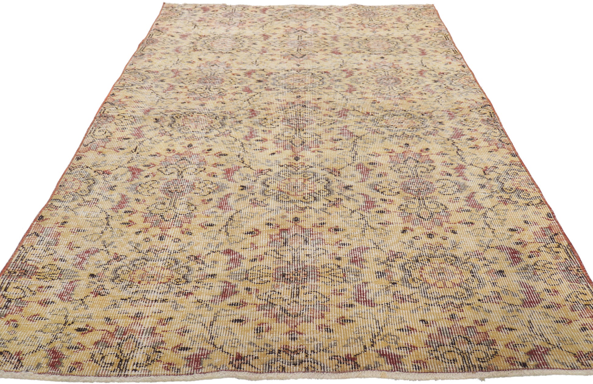 4 x 7 Vintage Turkish Sivas Rug 52590