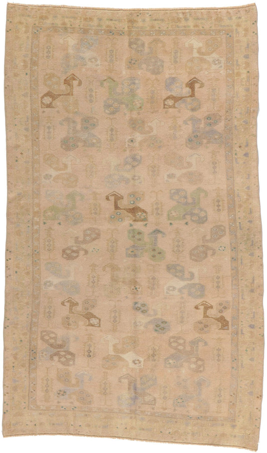 4 x 7 Vintage Turkish Oushak Rug 53689