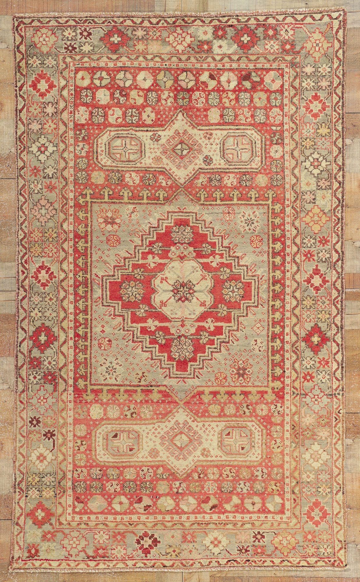 4 x 7 Vintage Turkish Oushak Rug 50654