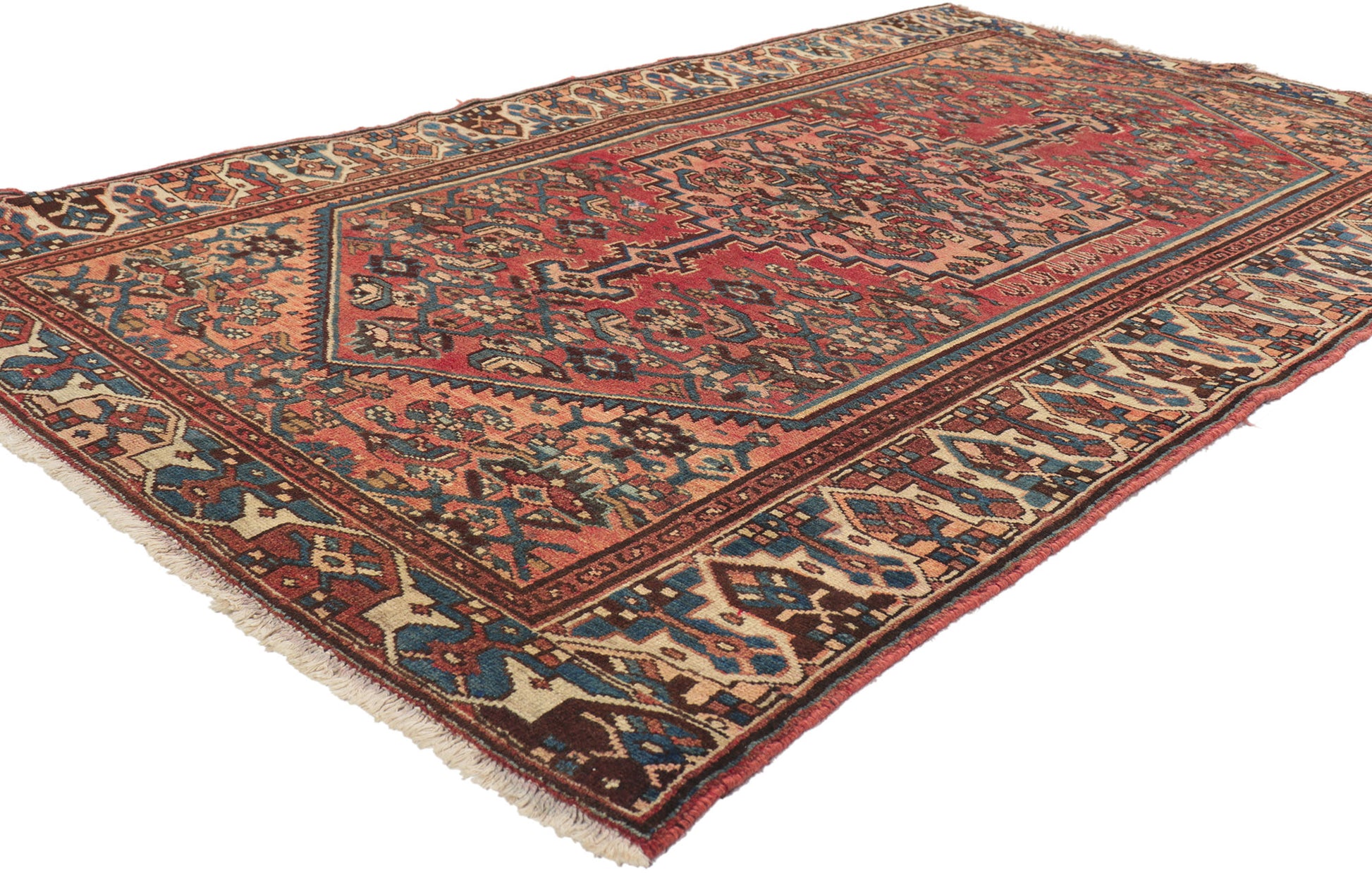 4 x 7 Vintage Persian Hamadan Rug 75235