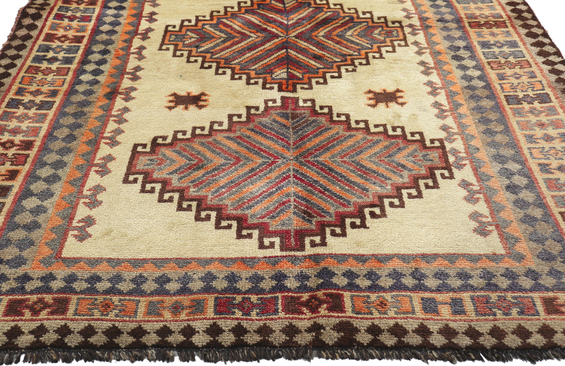4 x 7 Vintage Persian Tribal Shiraz Rug 75070