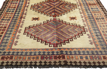 4 x 7 Vintage Persian Tribal Shiraz Rug 75070