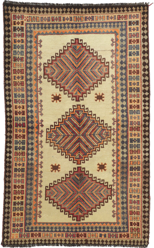 4 x 7 Vintage Persian Tribal Shiraz Rug 75070
