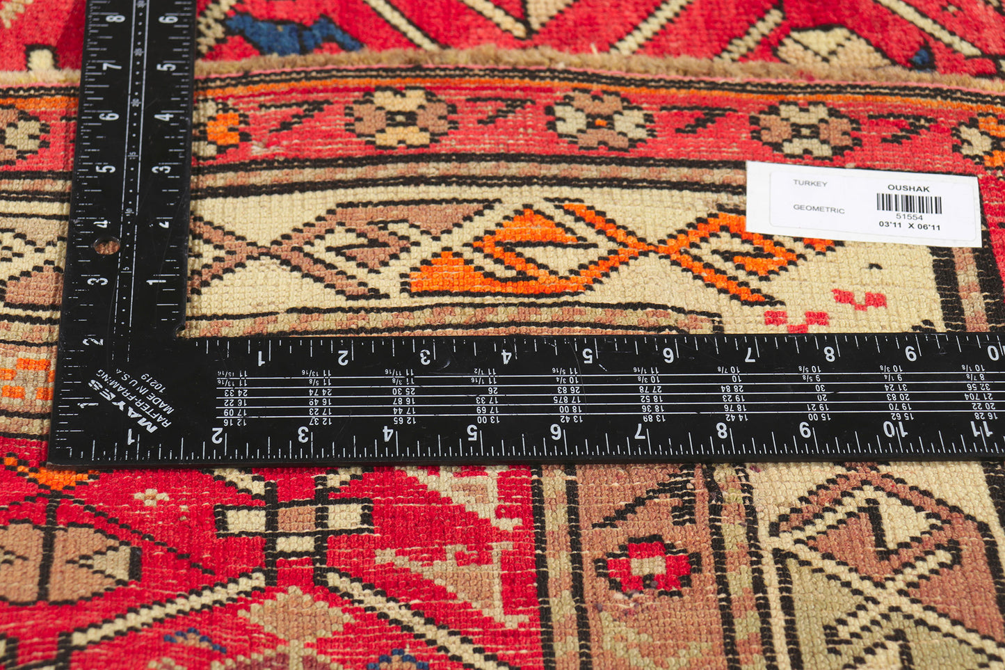 4 x 7 Vintage Red Turkish Oushak Rug 51554