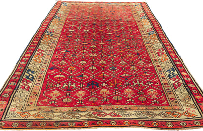 4 x 7 Vintage Red Turkish Oushak Rug 51554