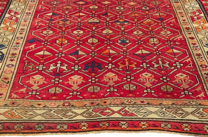 4 x 7 Vintage Red Turkish Oushak Rug 51554