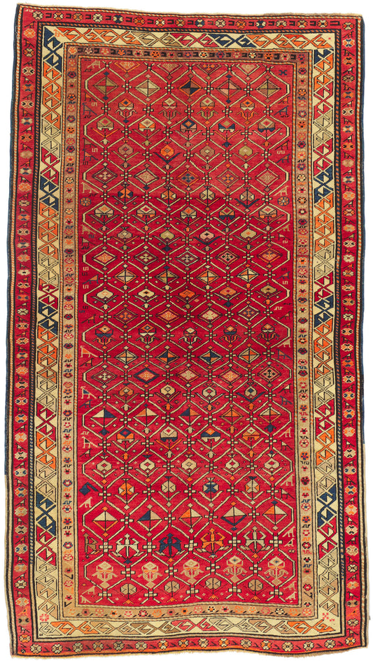 4 x 7 Vintage Red Turkish Oushak Rug 51554