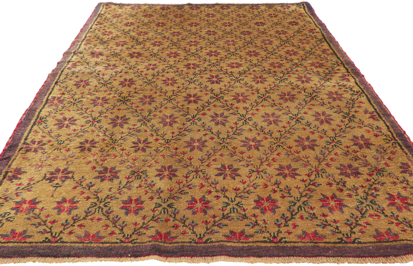 4 x 7 Vintage Turkish Oushak Rug 51401