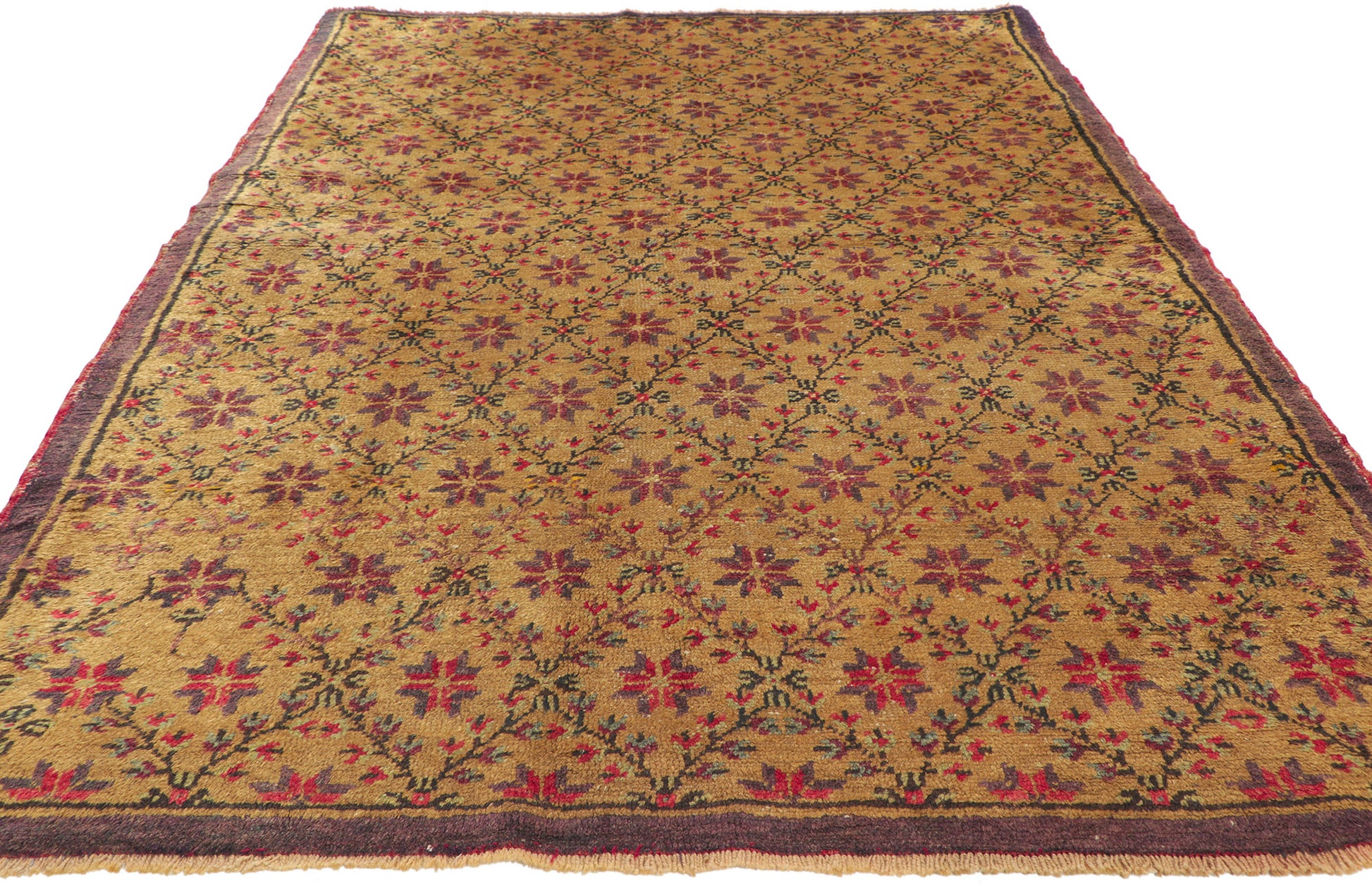 4 x 7 Vintage Turkish Oushak Rug 51401