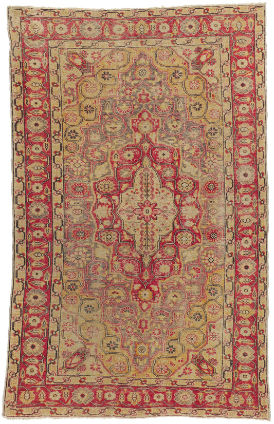4 x 7 Vintage Turkish Sivas Rug 73906