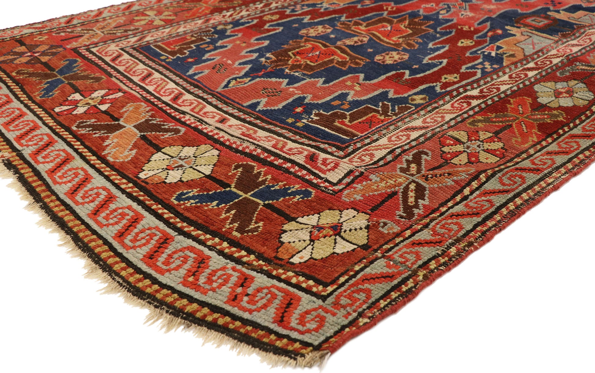 4 x 8 Antique Caucasian Kazak Rug 73080