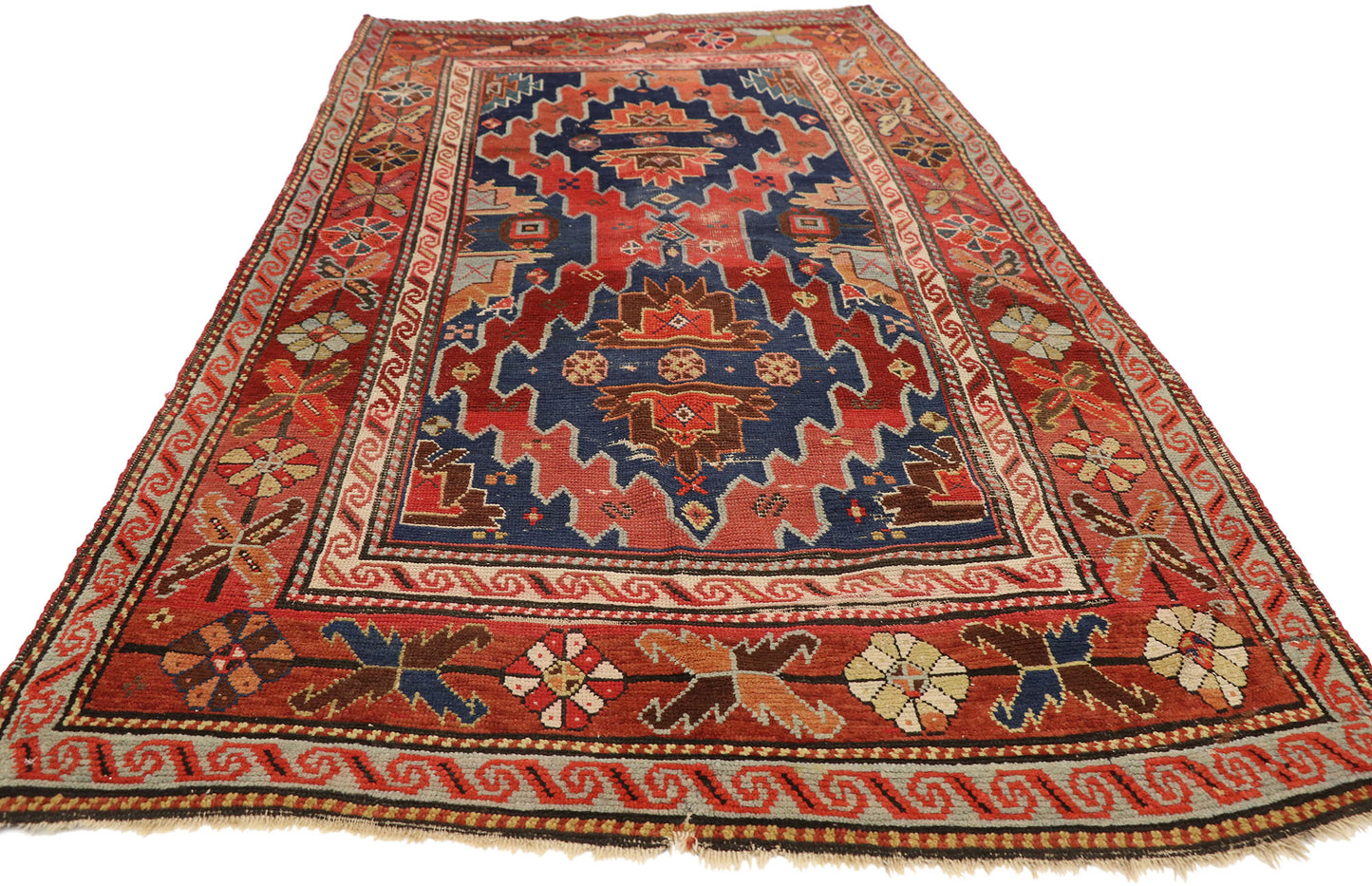 4 x 8 Antique Caucasian Kazak Rug 73080