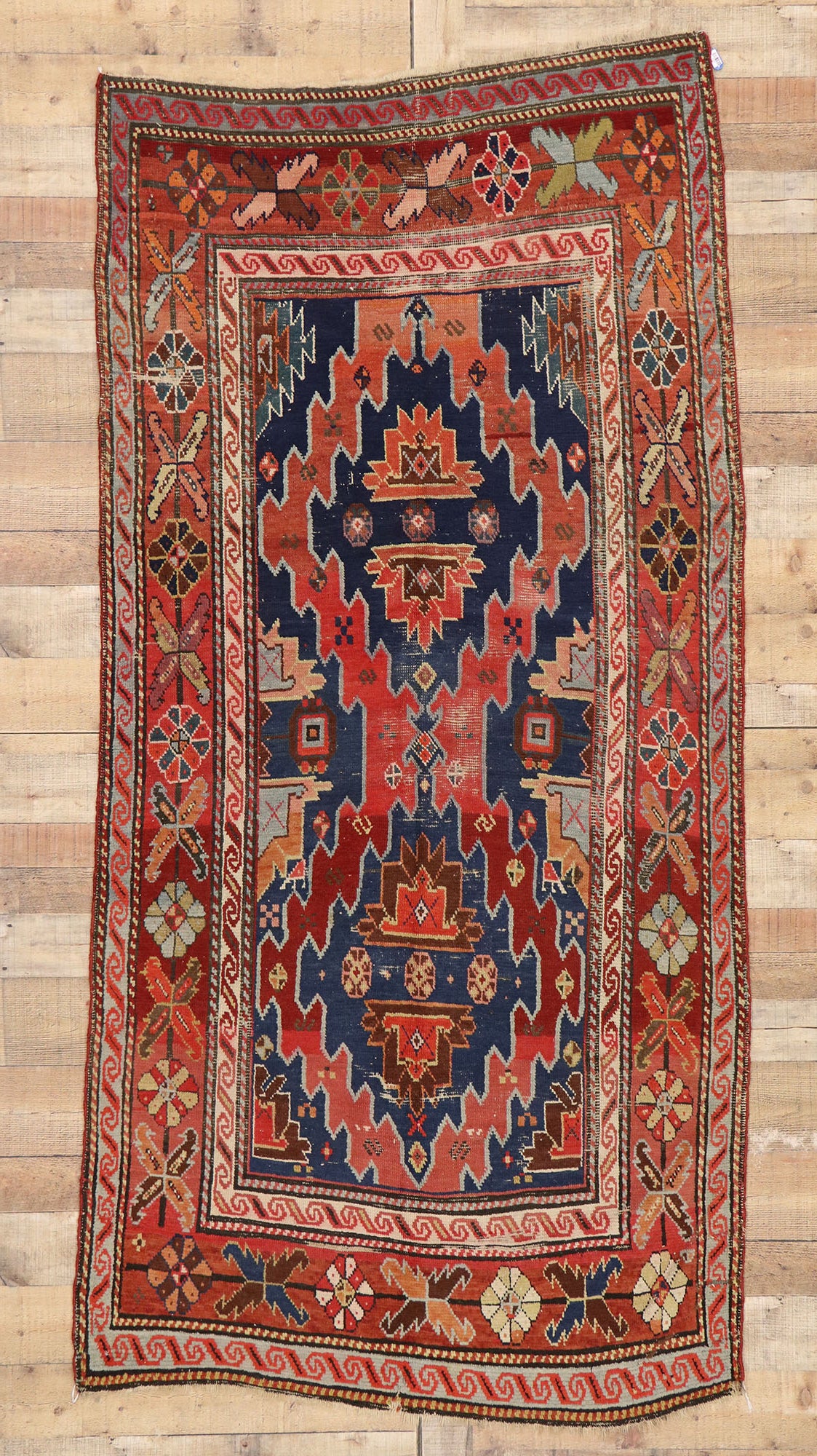 4 x 8 Antique Caucasian Kazak Rug 73080