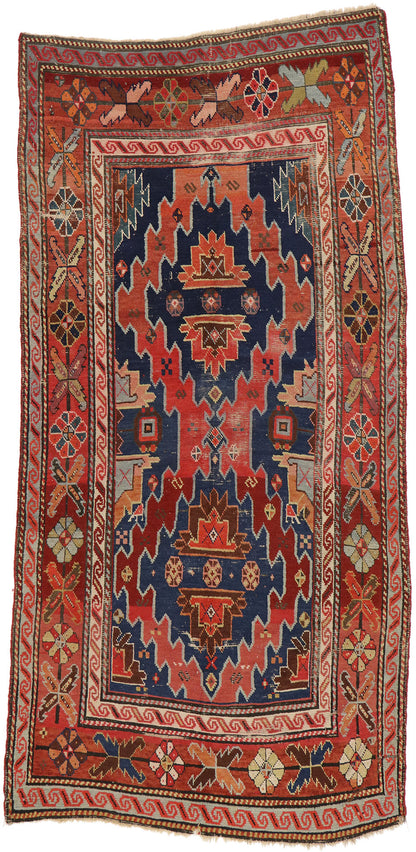 4 x 8 Antique Caucasian Kazak Rug 73080