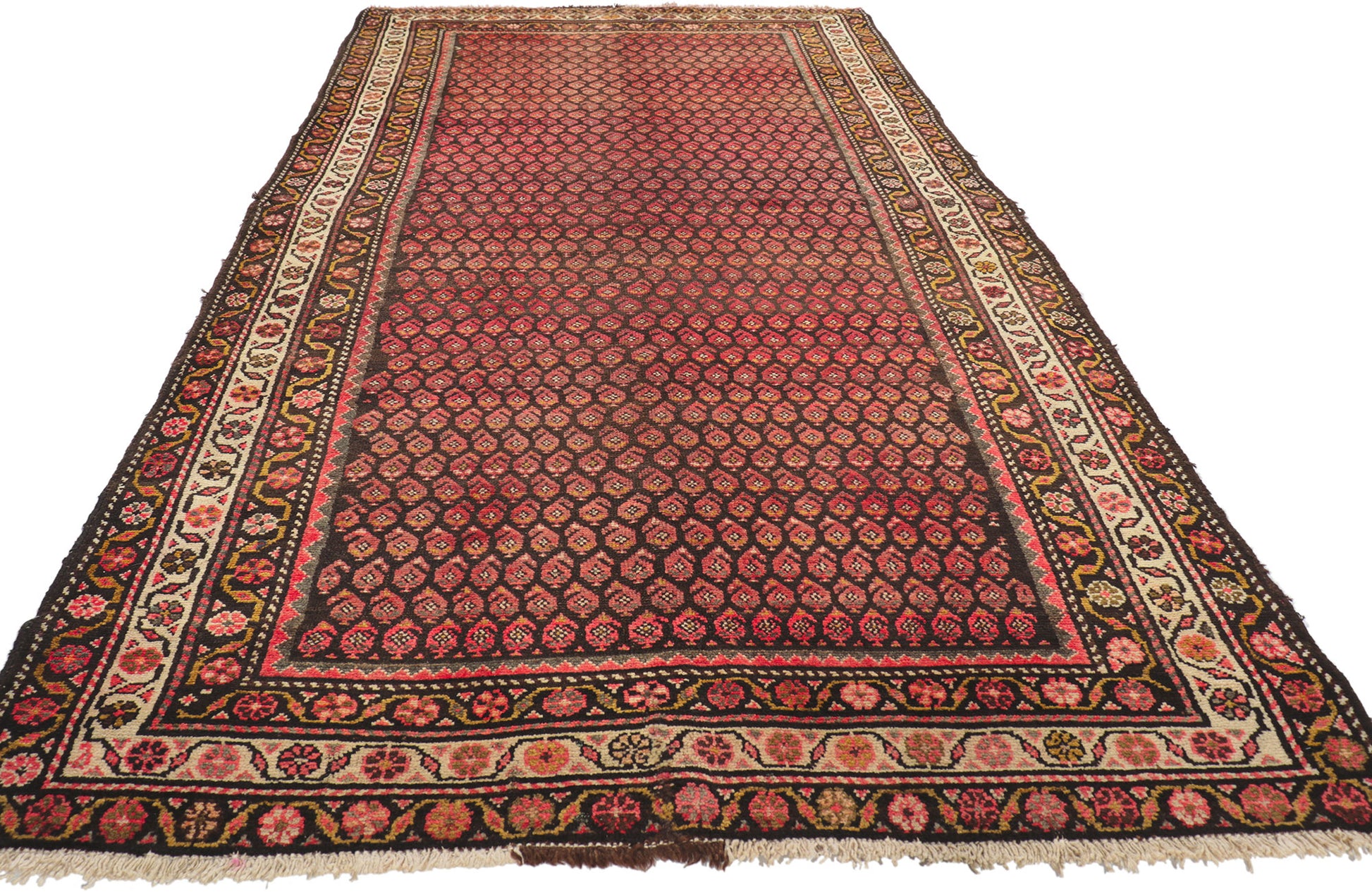 4 x 9 Vintage Persian Malayer Rug 75216